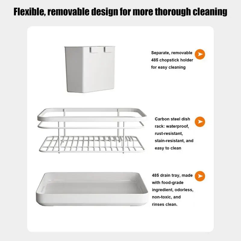 

dish draining rack Cutlery rack with drain tray cup holder cutlery holder Kitchen countertop storage rack Kitchen accessories