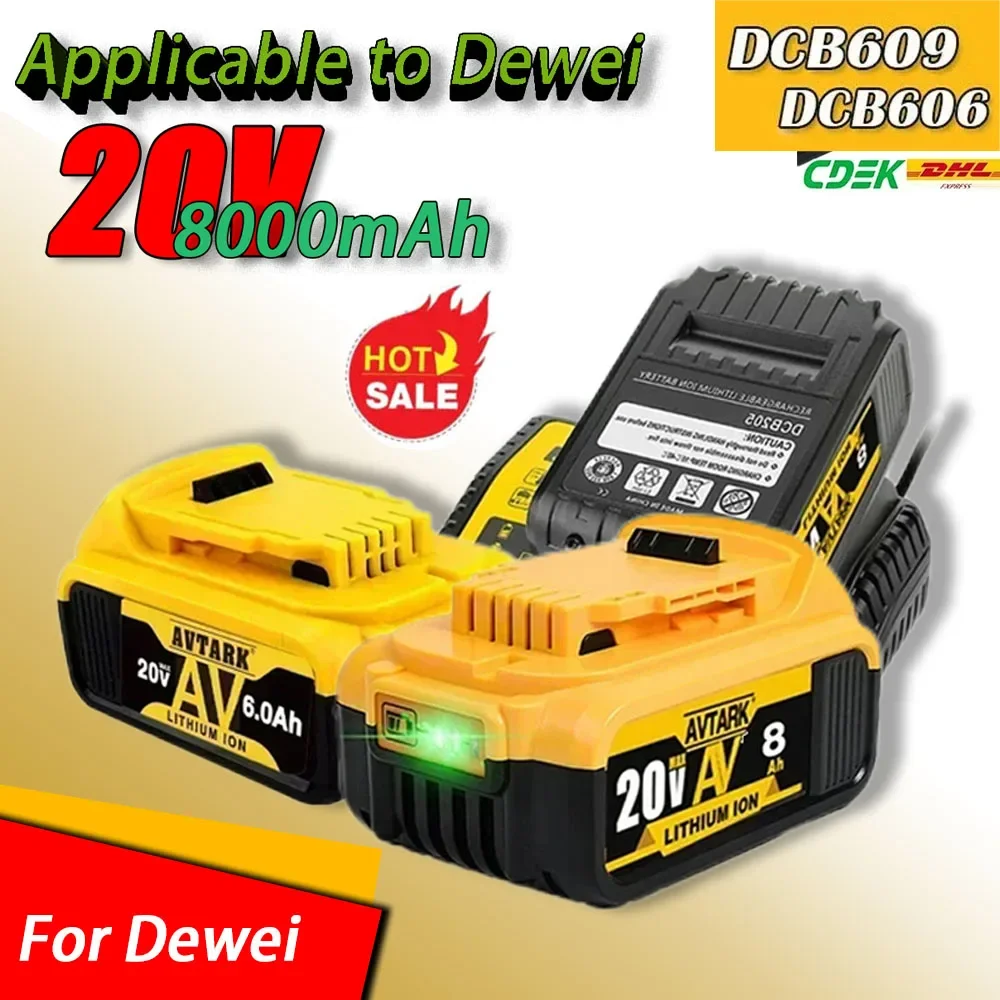 

20V 8000mAh lithium battery DCB203 replacement for DeWalt 18V 20V maximum lithium-ion battery DCB206 DCB205 DCB204 Power tools