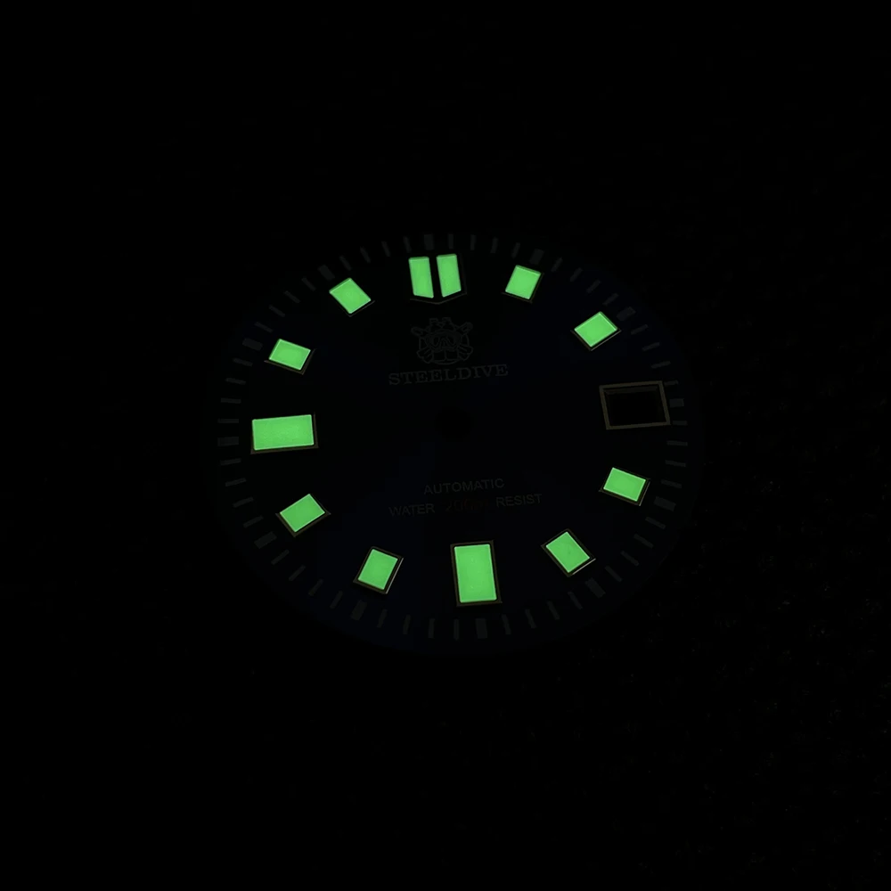 STEELDIVE Official Original Dial Black/Green/Blue C3 Green Luminous SD1970 Abalone Dial