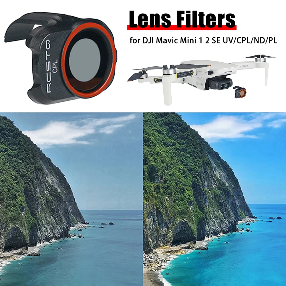 For DJI Mini 2 Camera Lens Filter for DJI Mavic MINI 1/2/SE Drone Filter Set UV/CPL/4ND PL/8ND PL/16ND PL/32ND PL Accessories
