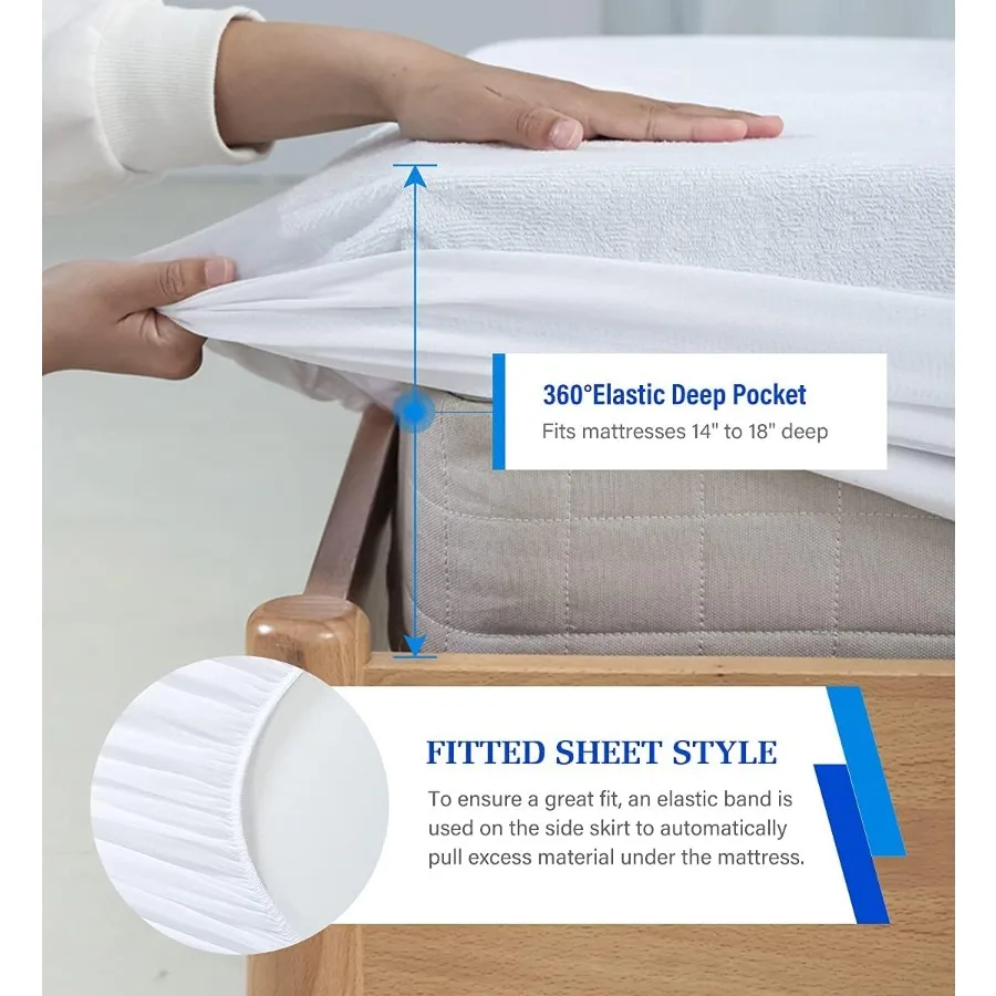 Full Size Matrasbeschermer Waterdichte Matras Topper Pad Cover Super Geruisloos Zacht Ademend voor Huisdieren Volwassenen 54x75 Fitte