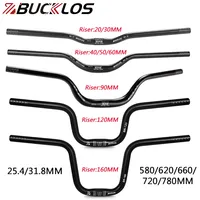 BUCKLOS MTB Handlebar 580/620/720/780MM Bicycle Swallow Handlebar 25.4MM 31.8MM Mountain Bike Handle Bar Aluminum Riser Bar