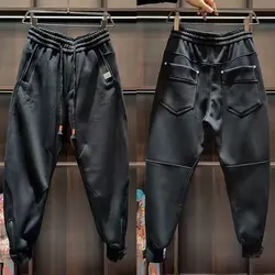 Men's Sweatpants Solid Loose Fit Mens Sweatpant Autumn Fashion Khaki Joggers Pants Unisex Elastic Waist Track Male Trouser 2025