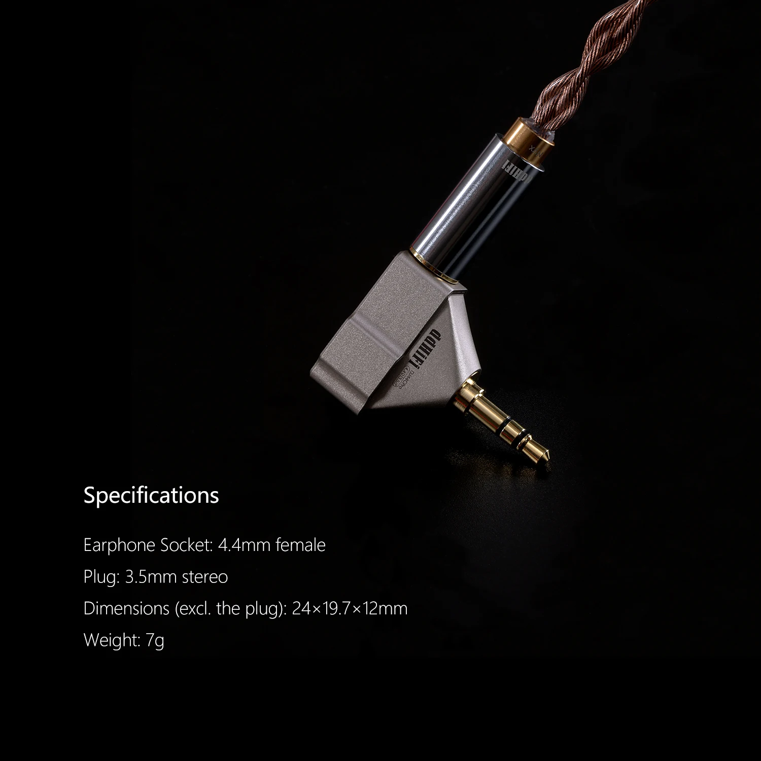 DDHiFi DJ44CPro Fortschrittlicher symmetrischer Adapter, 4,4-mm-Buchse auf 3,5-mm-Stecker, mit kompakter Gehäusekonstruktion – Detail 5