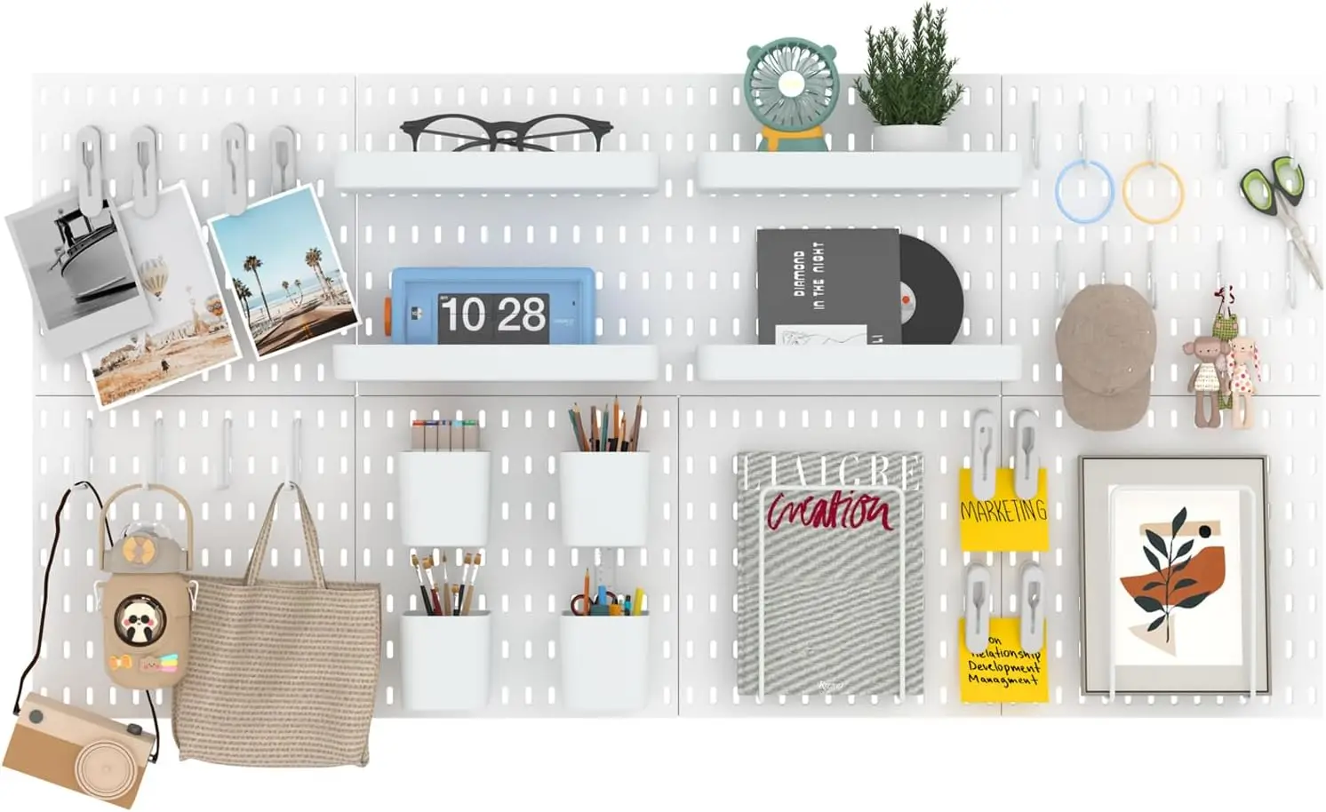 

8-Pack 22x44 Plastic Pegboard Panels for Wall Storage, Garage, Workshop & Craft Room – Lightweight Easy Install
