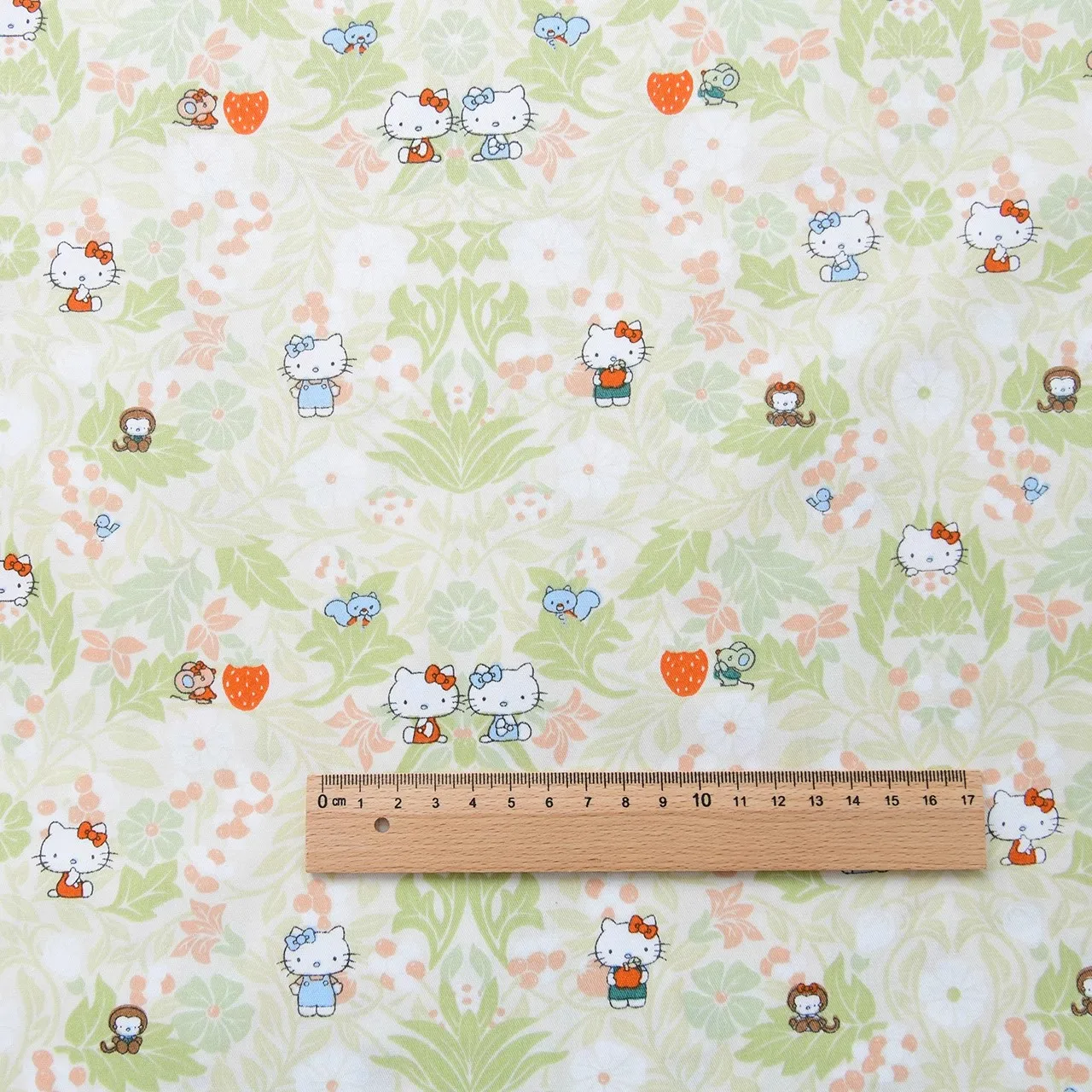 45X160cm Width Sanrio Hello Kitty Flowers 100 Cotton Fabric Sewing Material for DIY Patchwork Textile Tissu Home Clothing