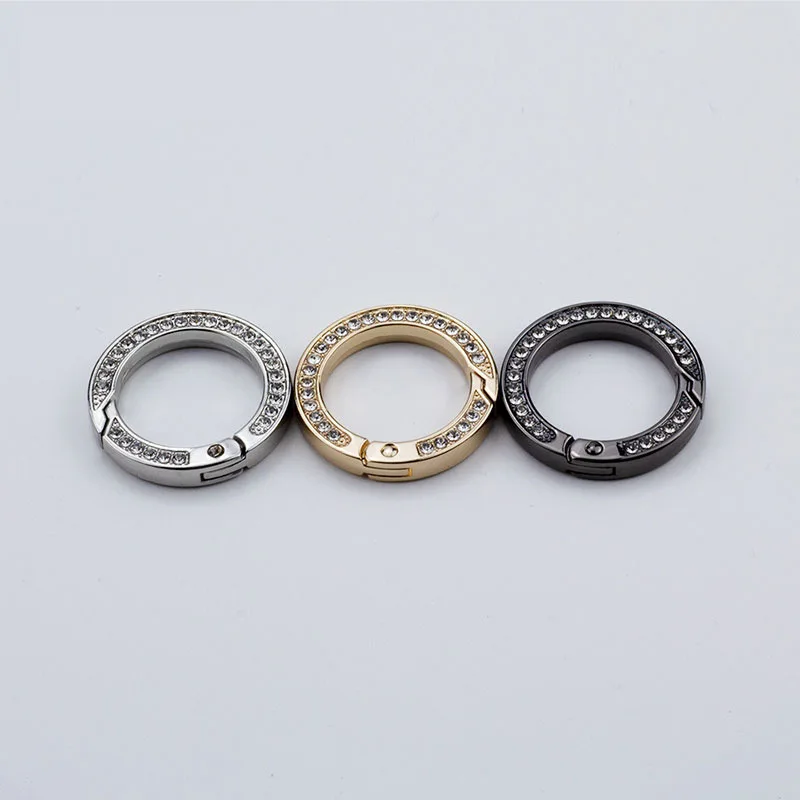 Spring O Ring Snap Trigger Metal Hook Keyring Clasp  DIY Chain Accessories Connector 15pcs 1 inch