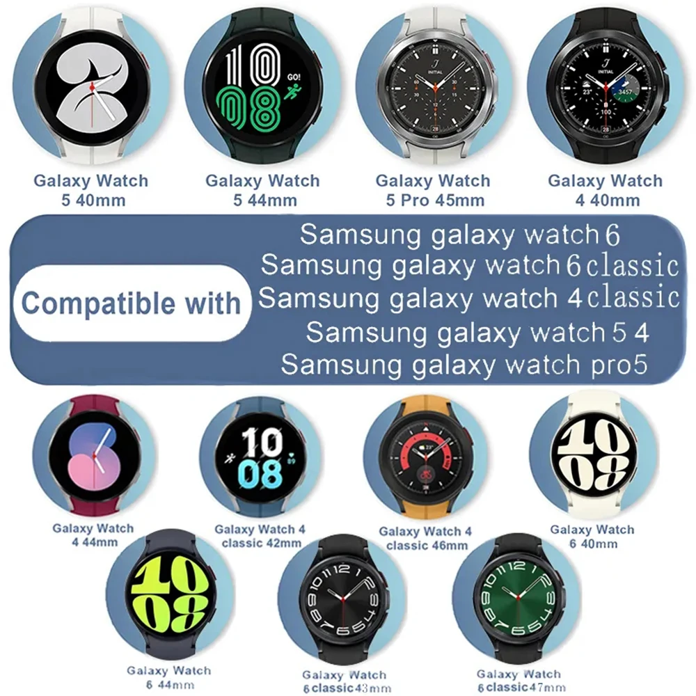 Silicone Strap for Samsung Galaxy Watch 5 Pro 45mm Watch6 5 4 44mm 40mm Bracelet Galaxy Watch6 4 Classic 43/47 42/46 Accessories