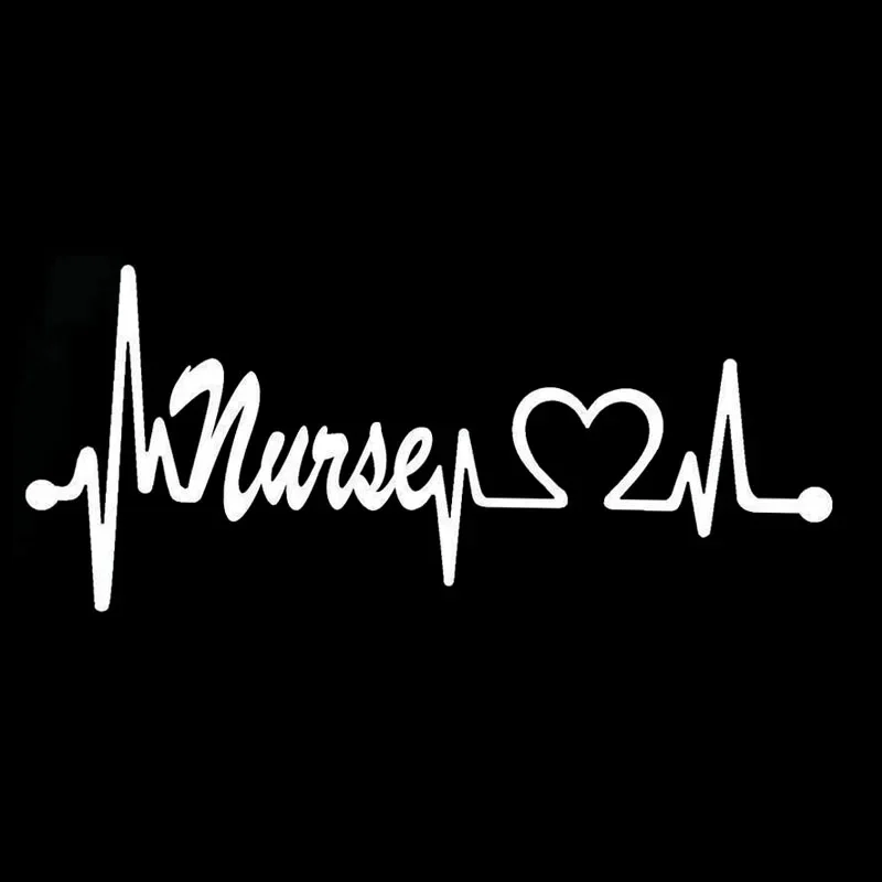 Nurse Heartbeat Lifeline Car Sticker Car and Motorcycle Body Exterior Waterproof and Sunscreen Vinyl Decal,15CM*8CM