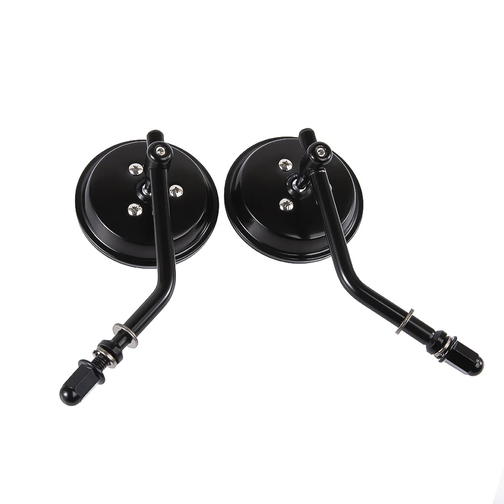 Round Motorcycle Rearview Handlebar Side Mirrors For Harley Softail Dyna Bobber Chopper Sportster XL1200 XL883 Tour Glide FLT