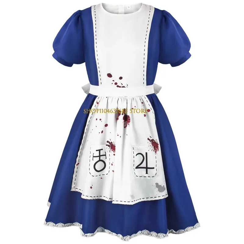 เกมAlice Madness Returnsคอสเพลย์เครื่องแต่งกายฮาโลวีนแม่บ้านLolitaชุดสูทCarnival Partyเสื้อผ้าสําหรับผู้ใหญ่ผู้หญิงชุด