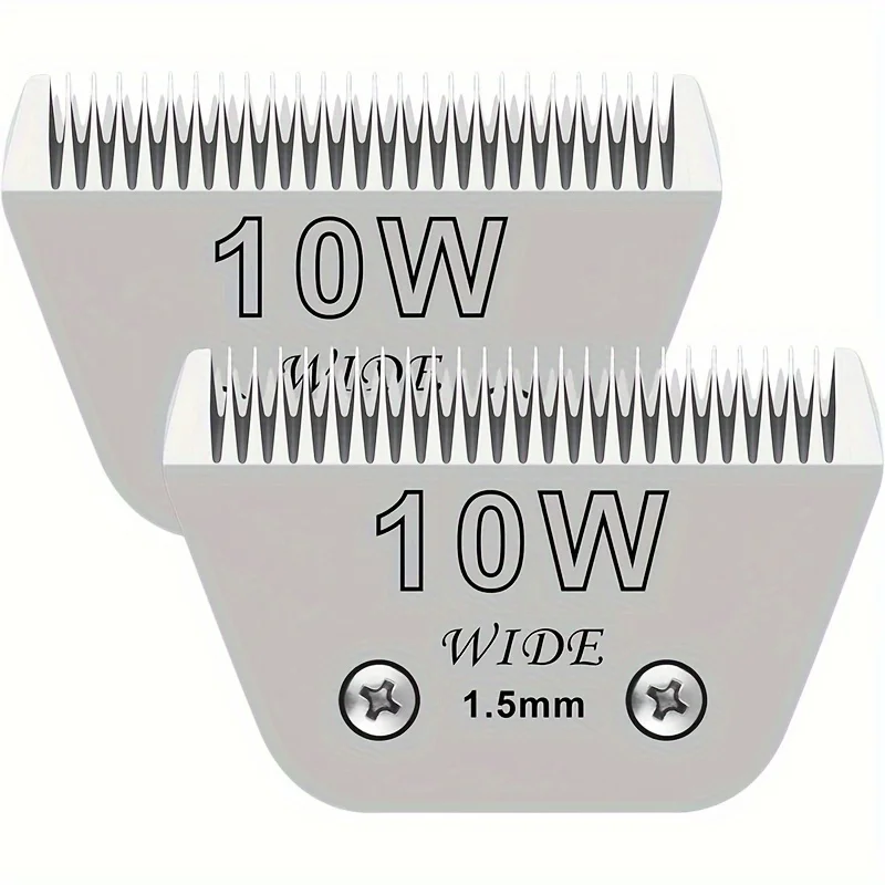 

10 Wide Blades for Dog Grooming, Compatible with Andis, Oster A5, Km10 Clippers, Cutting Length 1/16"