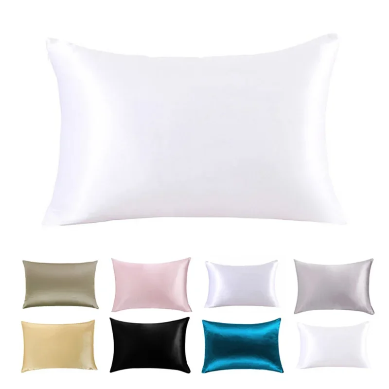 

18 Colors 100% Silky Pillowcase Soft Nature Mulberry Silk Satin Pillow Cover For Skin And Sleep Pillow Case with Hidden Zipper