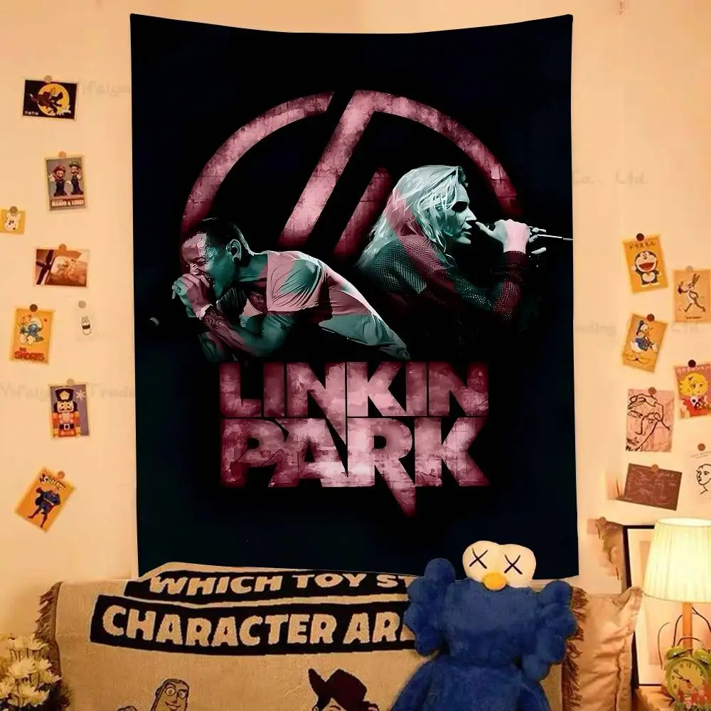 1 قطعة L-linkin P-park أنيمي نسيج الهبي زهرة جدار السجاد النوم ديكور الجدار الشنق ديكور المنزل #4