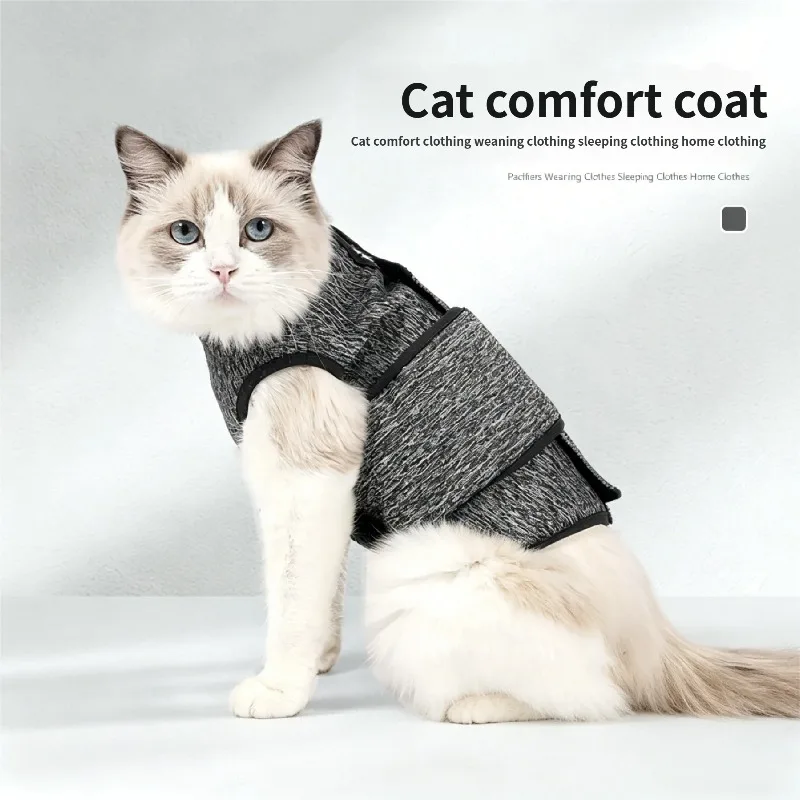 

Cat Calming Shirt Anti-Thunderstorm Anxiety Relief Half-Sleeve Cat Jacket, Comfortable and Stress-Free Pet Clothing for Cats