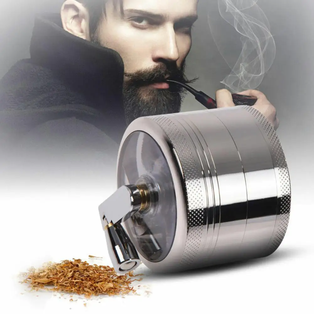 Aluminum Grinder 4 Layer Leaf Herbal Herb Tobacco Grinder Smoke Spice Crusher Hand Muller Hand Crank Grinders