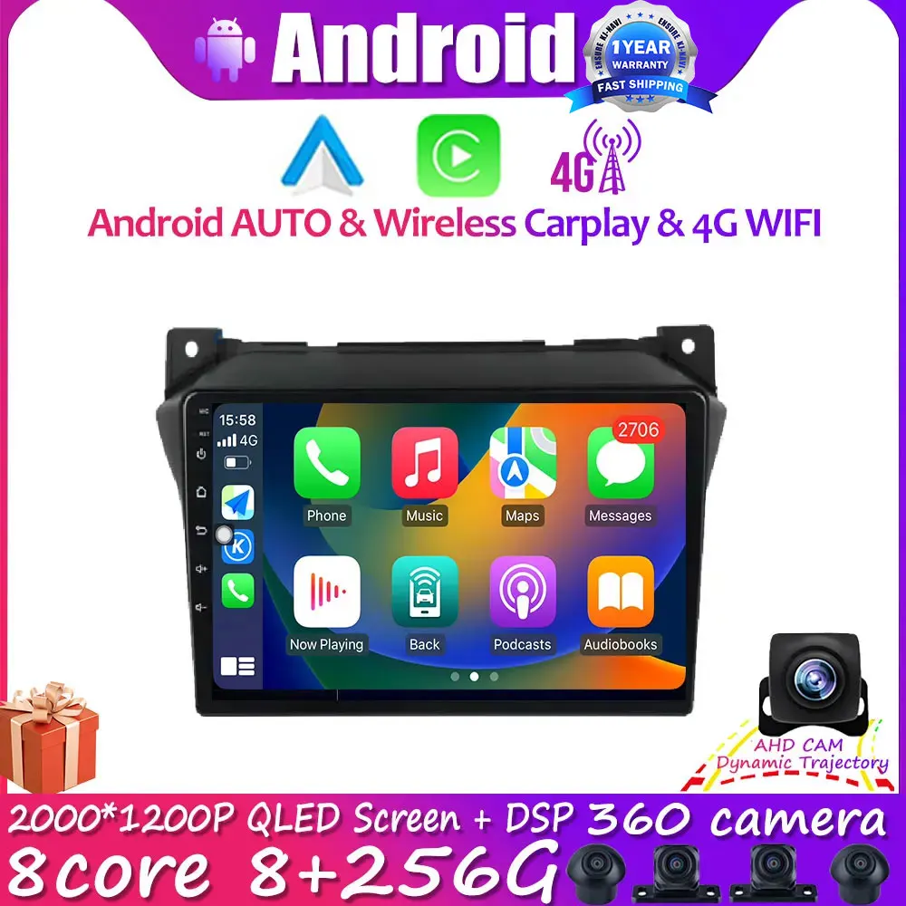 

9 Inch Android 14 RAM For Suzuki Alto 2009-2016 Car Radio Multimedia Video Player Navigation GPS Auto Wireless Carplay DSP DVR