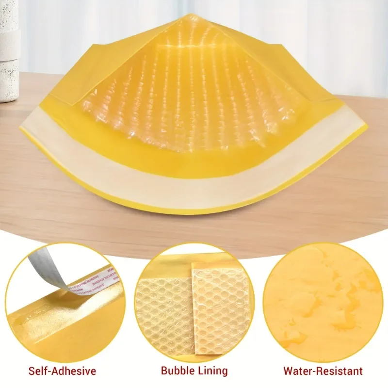 50/10x كرافت ورقة فقاعة البريدية المغلفات أكياس فقاعة أكياس بريد المنزل الأصفر الذاتي ختم وسادة مقاومة للماء المغلفات الحقيبة