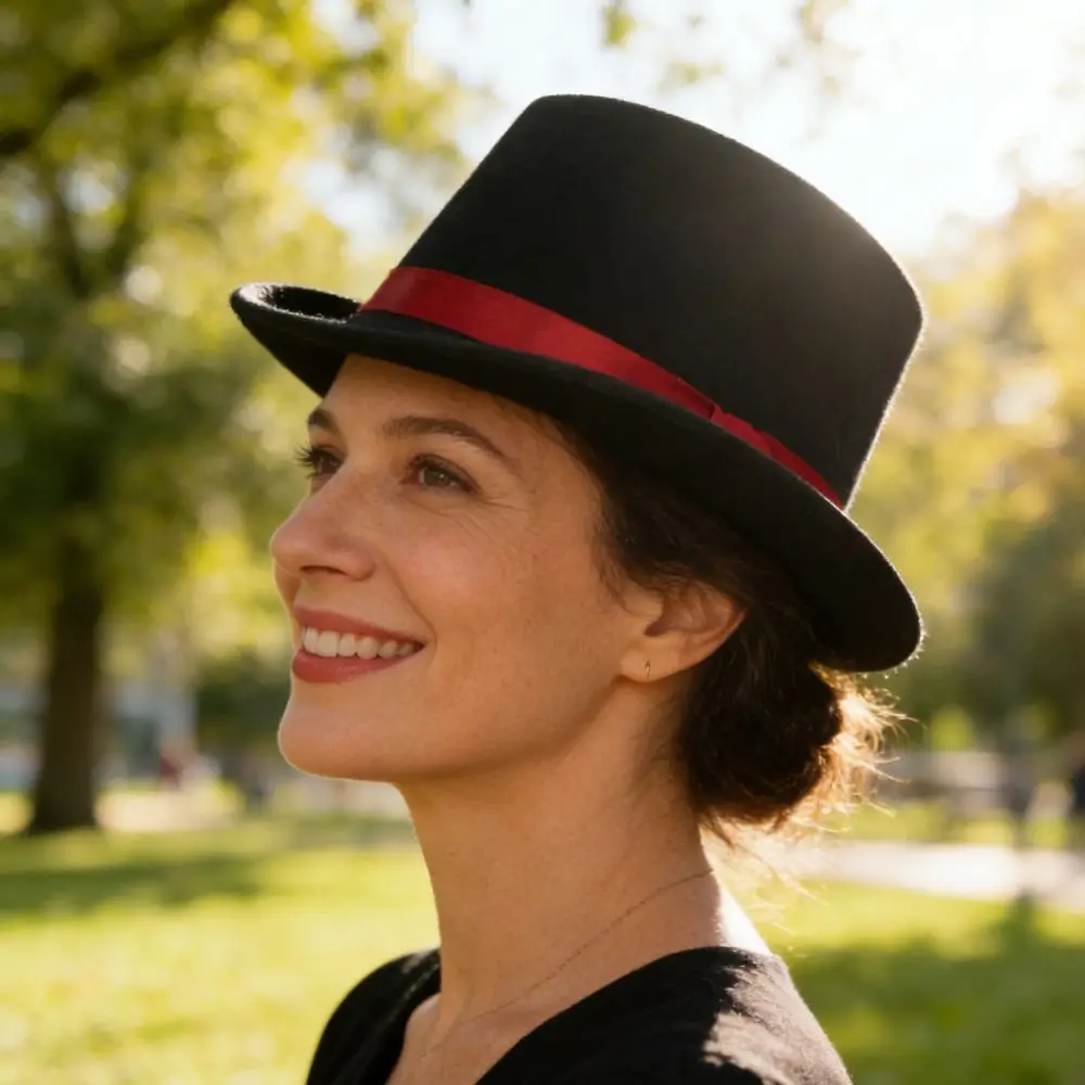 

Carnival Dress Up Magician Hat Stage Performance Role Play Gentleman's Hat Funny Decoration Black Jazz Hat Stage Performances