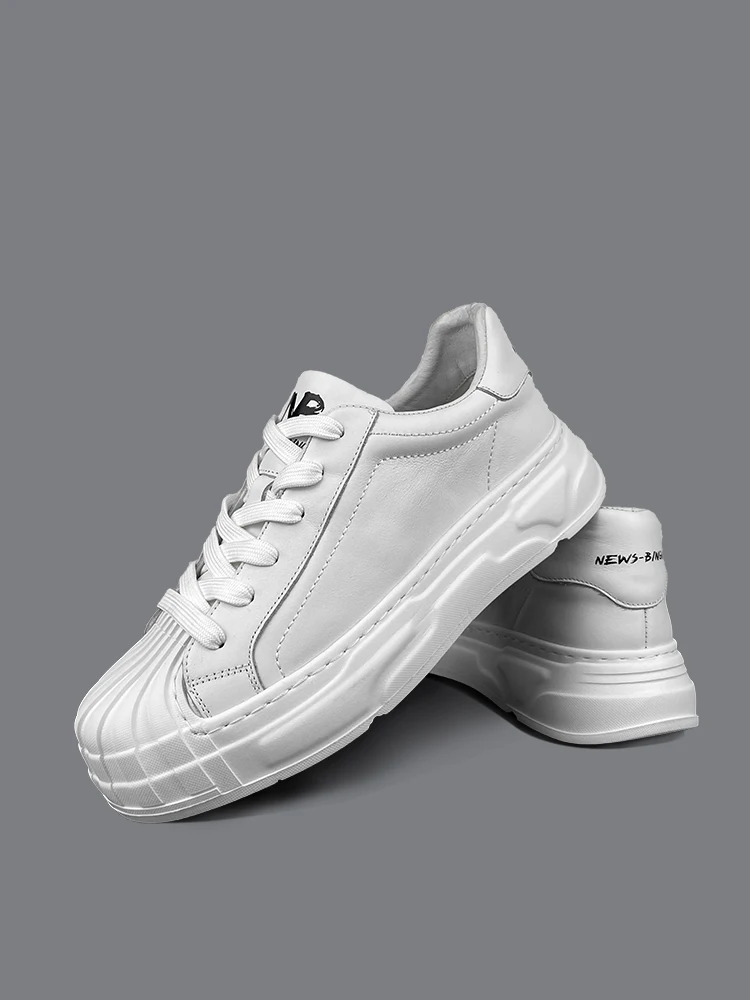 

Leather Slip-On Loers Men's Comfortable Trendy Low-Top White oes Spring 2026 Thi Bot Casual oes round Toe Rubber Sole