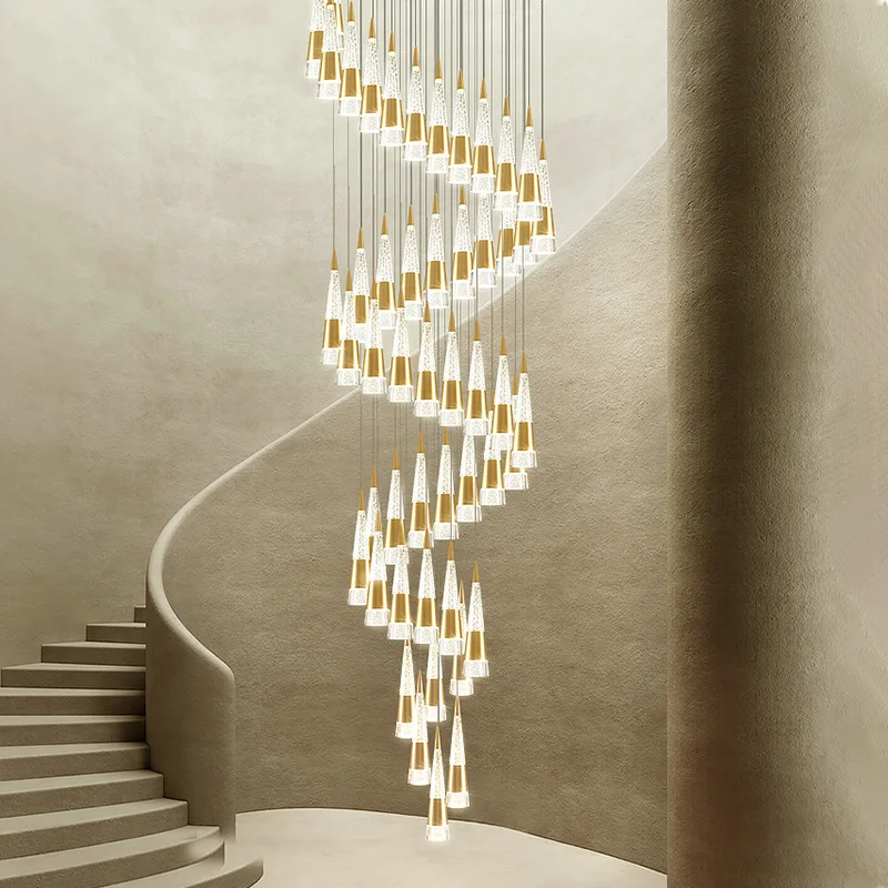 

Modern Acrylic Rotatable Led Chandeliers Lighting Living Room Pendant Lights Home Decor Stair Loft Office Hanging Lamp Luminaire