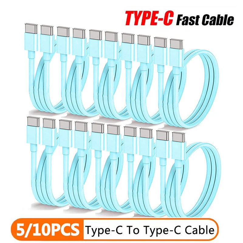 5-10 pièces câble couleur USB C à Type C pour téléphone Apple 15 Samsung 60W PD charge rapide Android Type C fil cordon câble accessoires