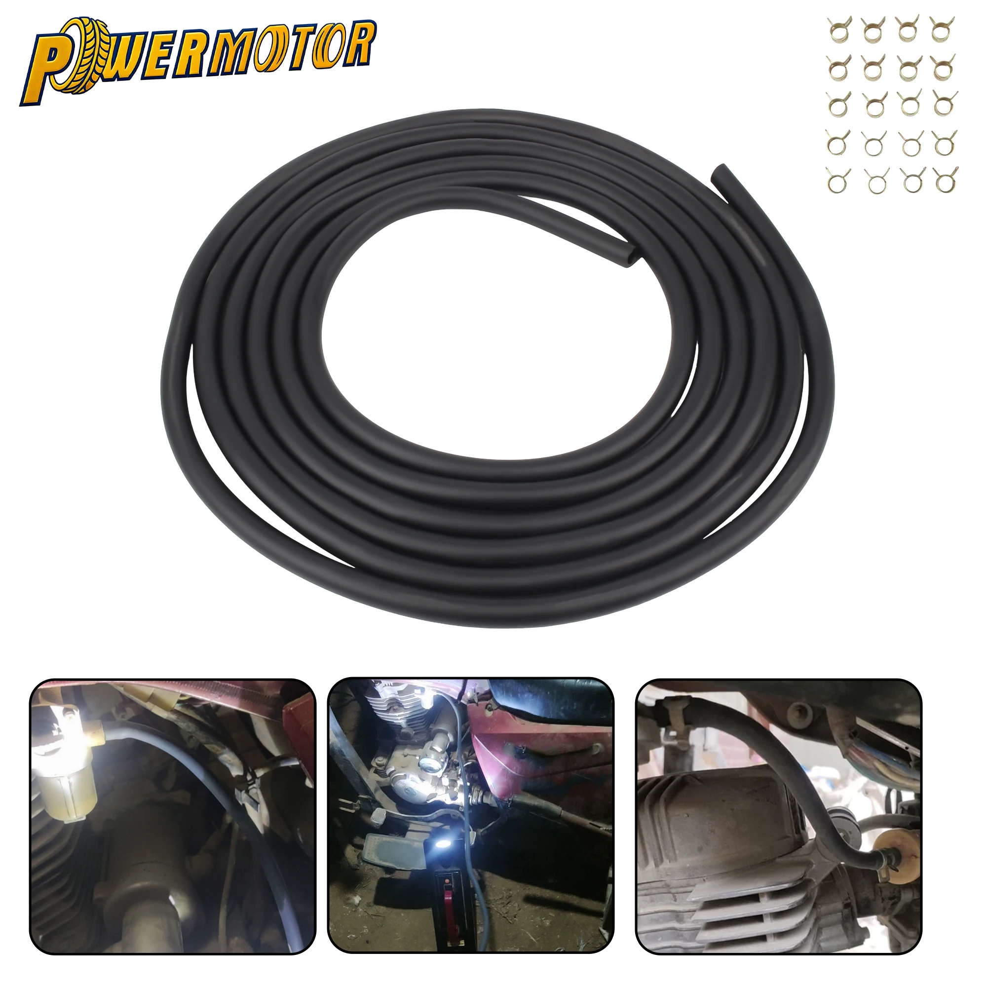 

5cmx3m Carburetor Oil Pipe With Clamp Universal Motorcycle Motocross ATV Scooter Fuel Pipe Tank Fuel Delivery Hose Tubing