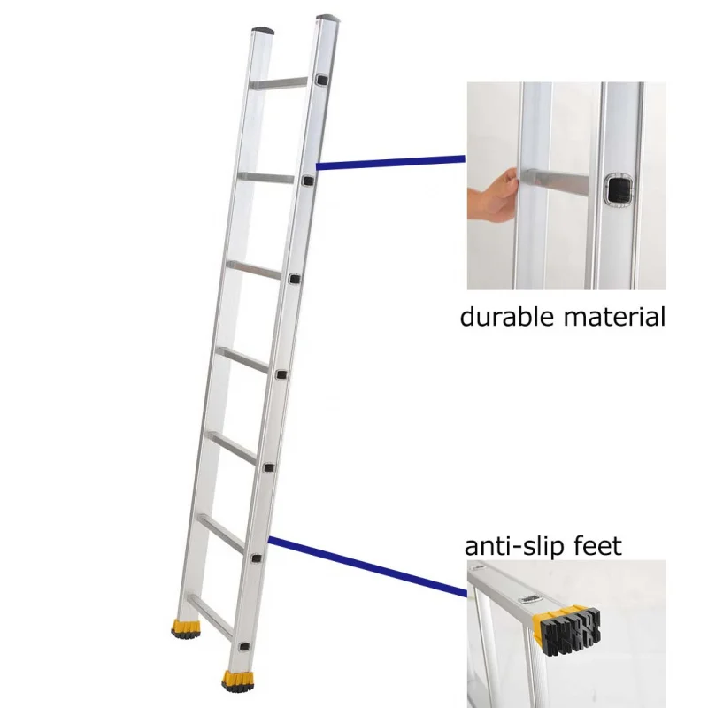 custom.Good Price Aluminium Single Side Straight Telescopic Ladder Modern Hotel Industrial Ladders En131 Compliant NA