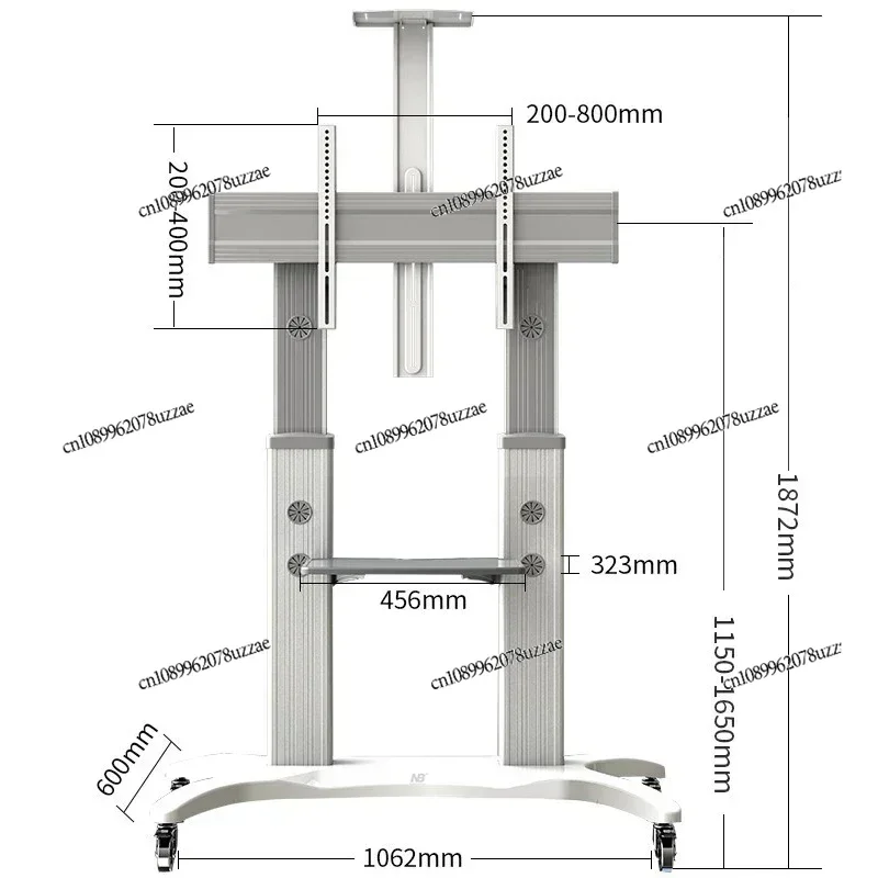 Exquisite Workmanship Free Floor Standing Mounting Moving Bracket Telescoping Whiteboard Bracket with Caster Wheels Rolling