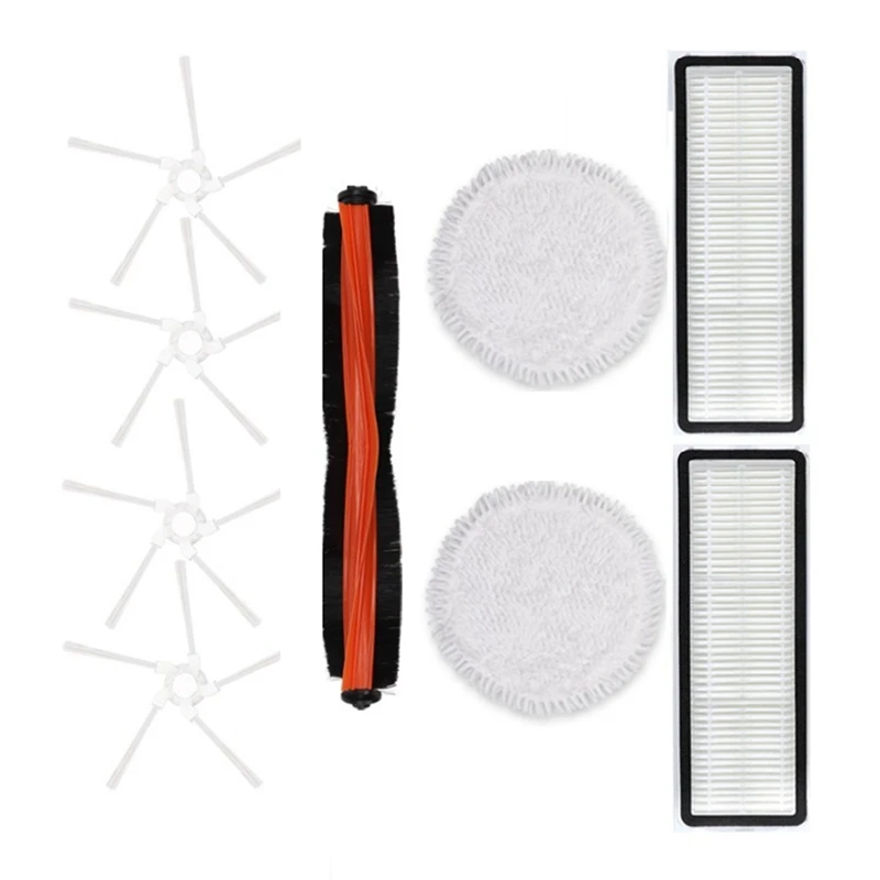 Xiaomi Mijia Pro掃除機アクセサリー,セルフクリーニングロボット,フィルター,メインサイドブラシ,モップクロス,9個,stytj06zhm