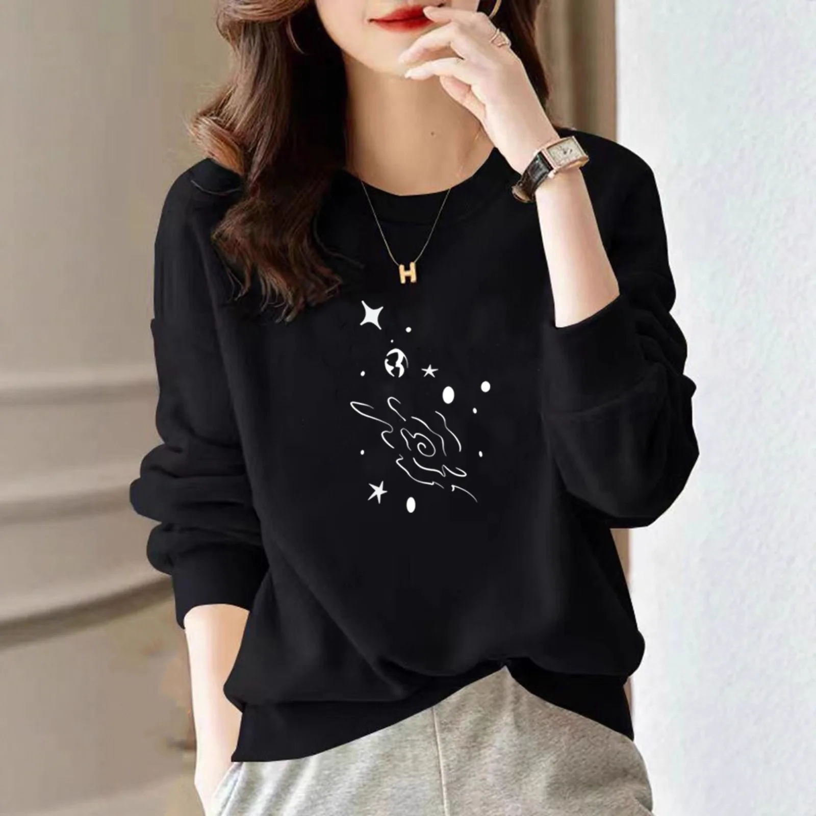 بلوزات نسائية للربيع والخريف بأكمام طويلة مع قلنسوة بسحاب كاجوال من البوليستر بلوفر نسائي رياضي أساسي Y2k #1