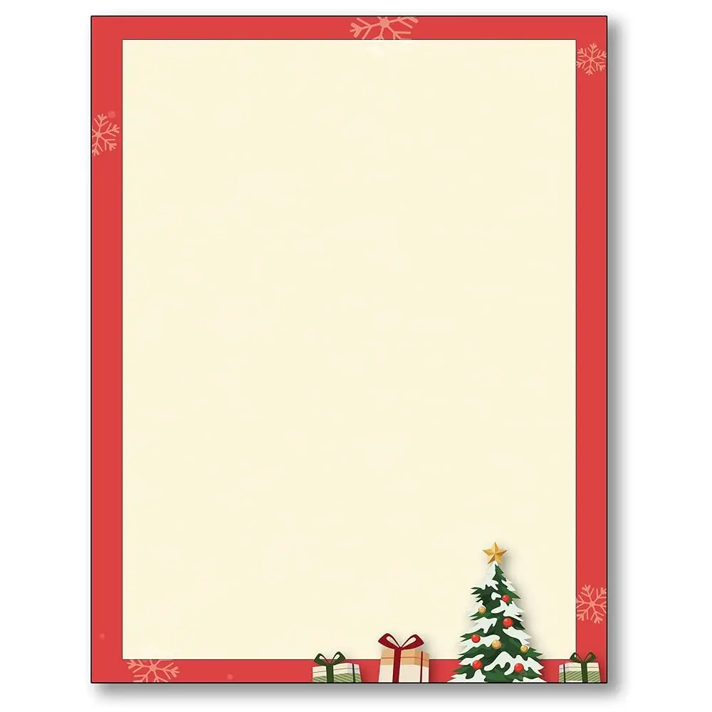 

Snowy Christmas Morning Stationery Paper - 80 Sheets of Letterhead - 8.5 x 11 Holiday Printer Paper for Letters, Invites & Fl