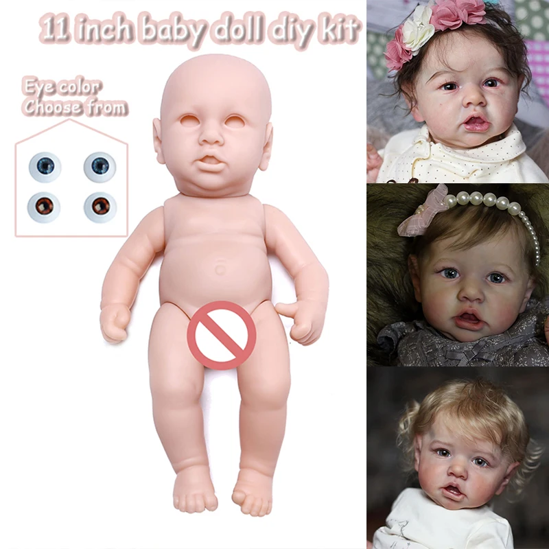 

11Inch Saskia Lifelike Silicone Soft Touch DIY Reborn Baby Doll Unpainted Blank Reborn Kits Drop Shipping New Reborn Doll Kits