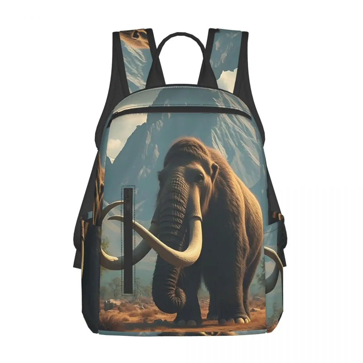 

Mammoth Prehistoric Beast Backpack Daypack Large Capacity Boys Girls BookBag School Bag Shoulder Bags for Men Women
