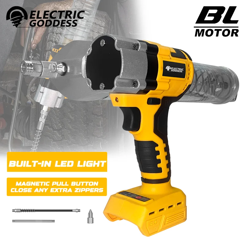 Electric Goddess Electric Grease Gun LED Oil Injector Fat Machine Electric Grease Gun Tools For Dewalt 20V Battery