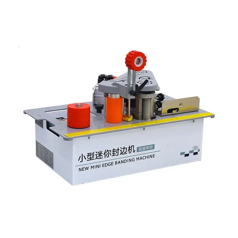 Woodworking Edge Banding Machine 1200W Double Side Gluing Portable Bench Type Edge Bander 1200W 220V/110V 0-6m/min