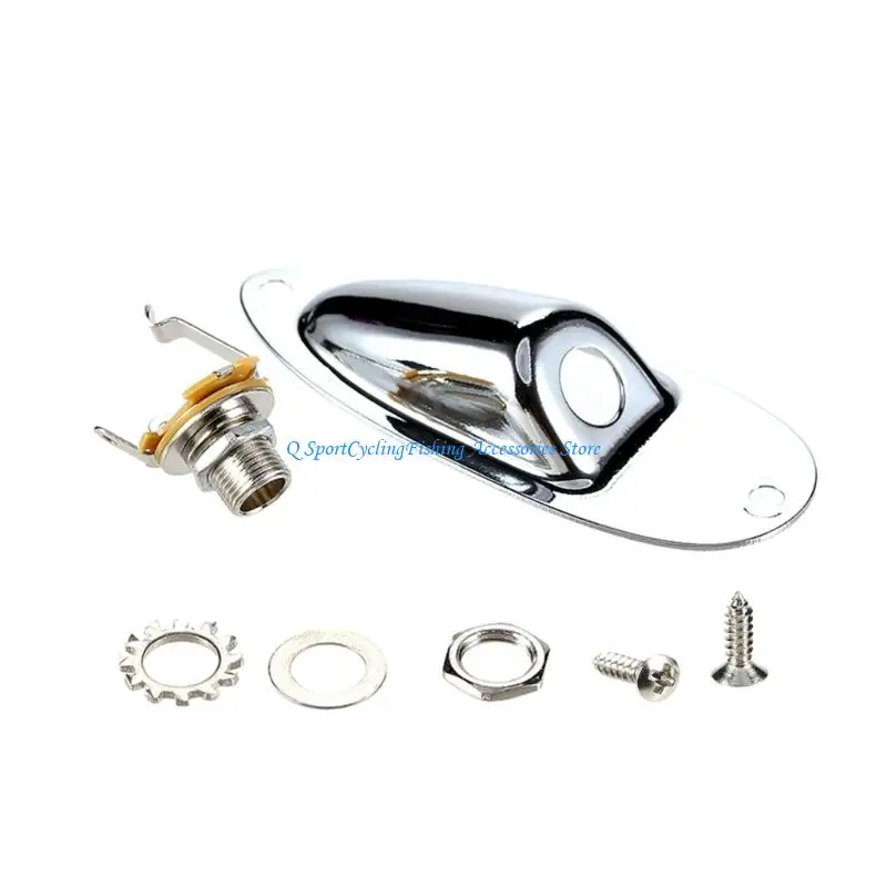 Placa soquete entrada e saída guitarra profissional com conjunto arruela dente engrenagem