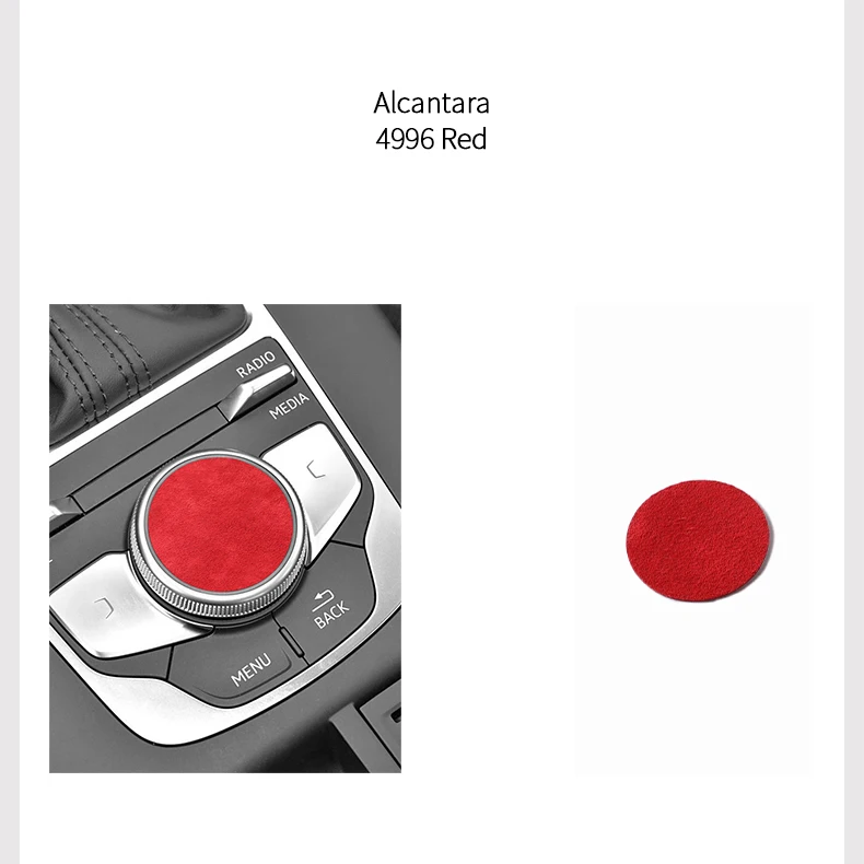 Für Audi 8V A3 S3 (2014-2019) Sportwagen Multimedia Knopf Trim Aufkleber Cover Panel aus Alcantara Innenzubehör – Detail 11