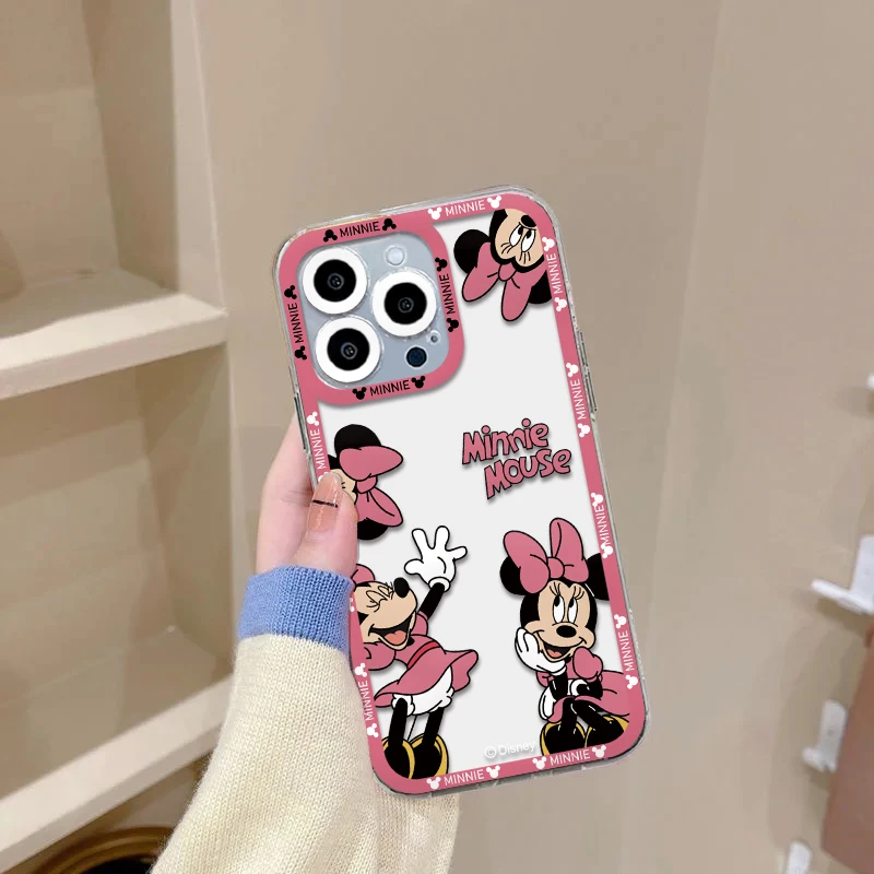 Cartoon Mickeys Minnies Mouse Phone Case For iPhone 15 14 13 12 Mini 11 Pro Max X XR XS 6 6 7 8 SE Plus Soft Transparent Cover