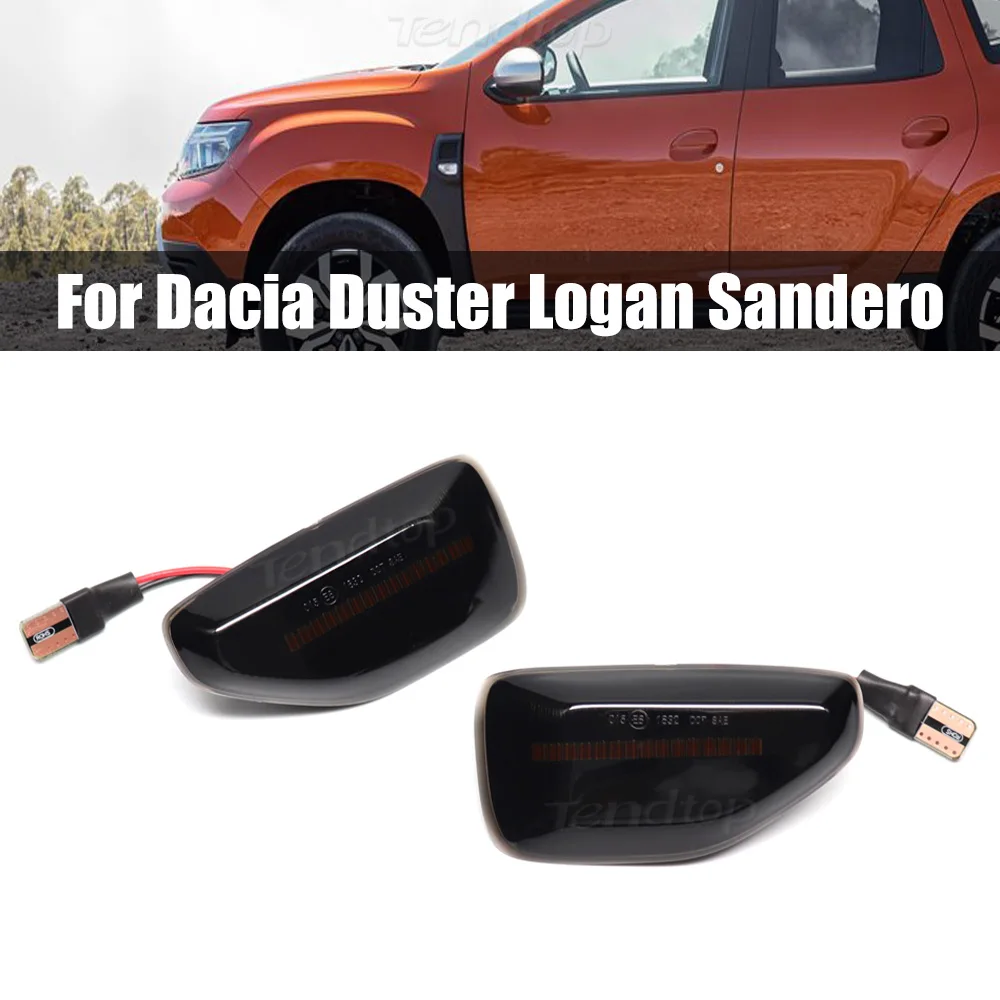 2 sztuk dynamiczna lampka kierunkowskazu migacza boczny kierunkowskaz w lusterku Repeater sekwencyjne lampy dla Dacia Sandero 2 Logan 2 Duster II