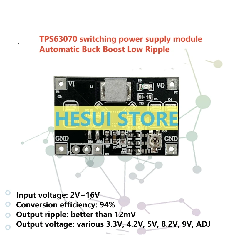 TPS63070 automatic buck-boost power module board voltage adjustable 2A high-current lithium battery voltage regulator low ripple