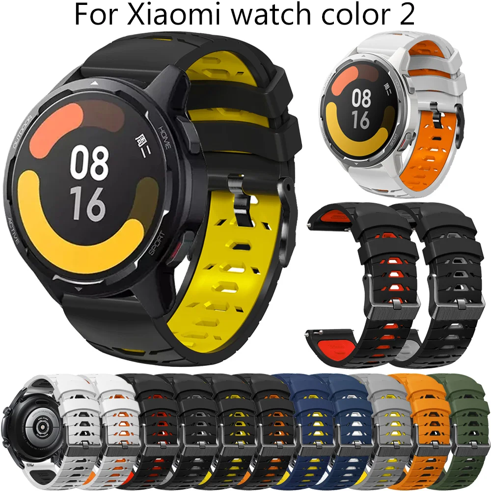 

22mm Silicone Strap For Xiaomi Mi Watch Color 2 S1 Active Smart Band For Amazfit GTR 47mm 3 pro 2E Stratos 3 Bracelet Wristbands