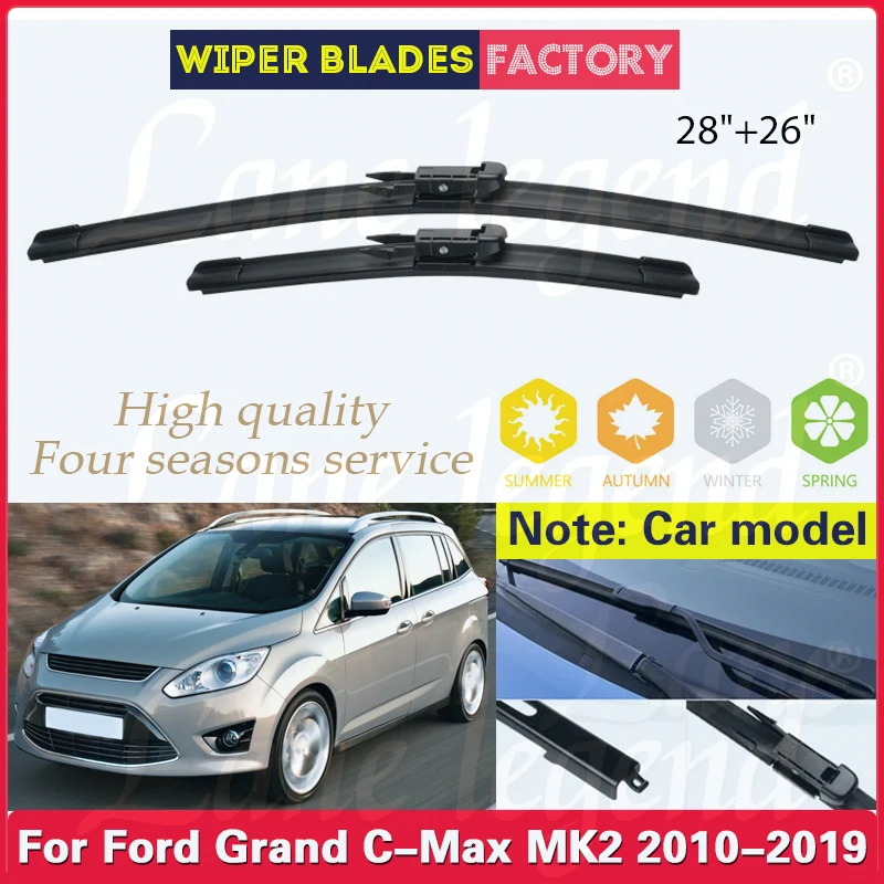 

Car Wiper For Ford C-Max Grand C-Max 2010-2019 Front Wiper Blades Soft Rubber Windscreen Wipers Auto Windshield 2017 2018 28"26"