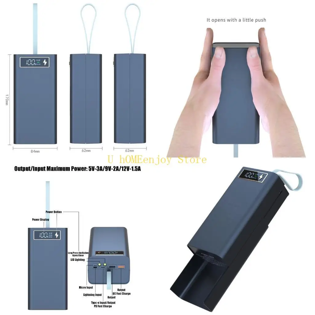 

B0KF USB-цифровой дисплей 8x18650 Батарея 1 комплект Версия T21PD Зарядное устройство для батареи
