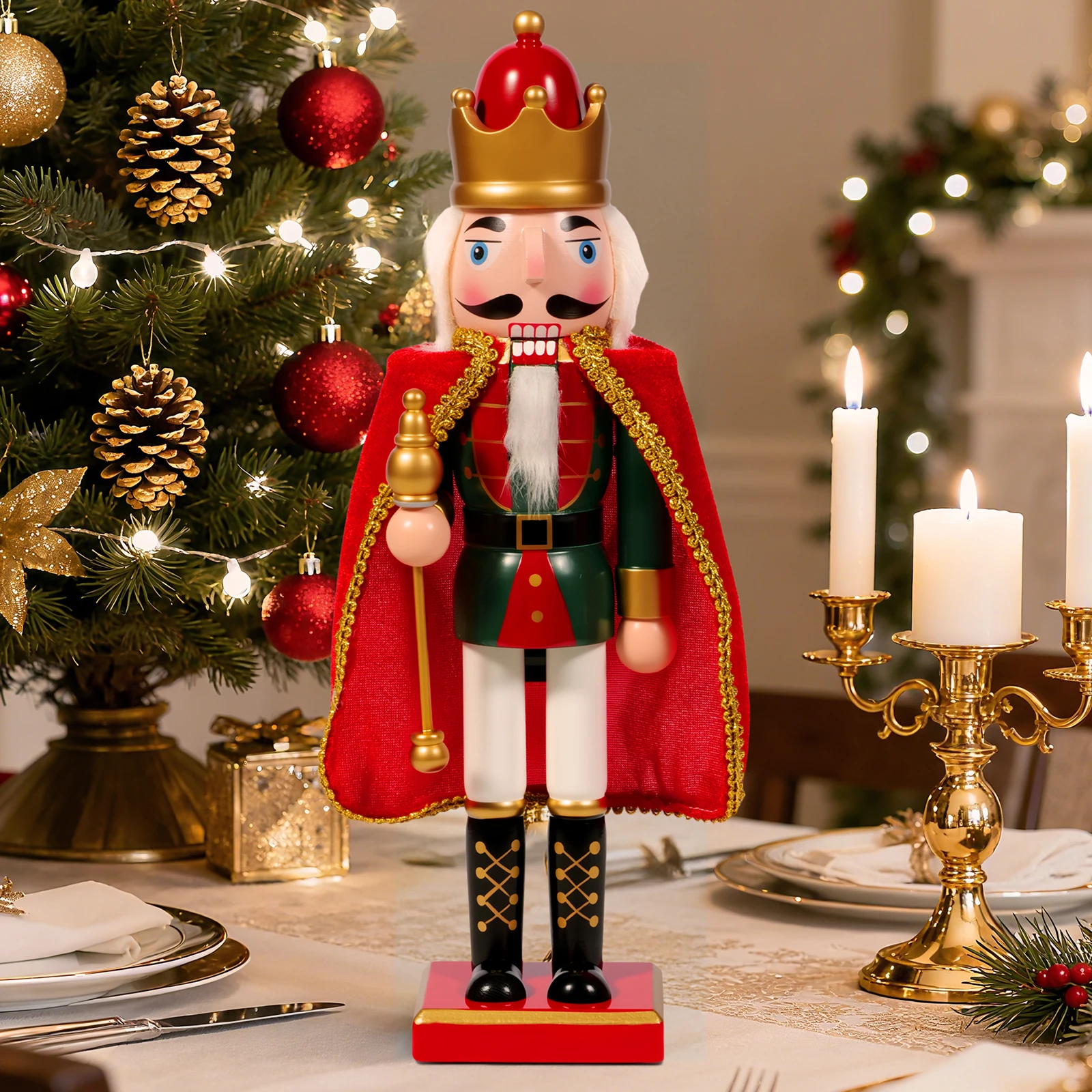 

Wooden Nutcracker Soldier Doll for Christmas Decor 2025, Holiday Gift for Adults, Creative Craft Puppet, Office Desktop Ornament