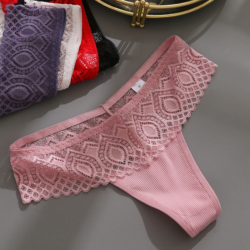 TrowBridge 5PCS/Set Women\'s Panties Lace Thongs Sexy Lingerie Breathable Underwear Female Fashion Hot G-Strings Cozy Underpants