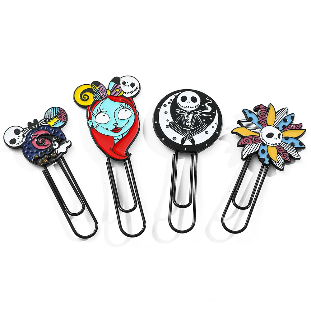 Disney The Nightmare Before Christmas Jack and Sally Bookmark Book Page Paper Clips for Women Men Movie Fans Halloween Gifts