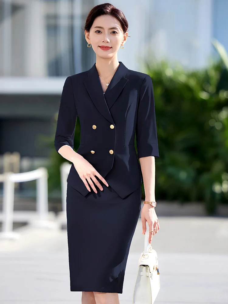 Formal Occasion Women's Slim-Fit Suit Dress, Elegant Commuting Formal Wear, Professional Suit for Broadcasting, Hosting, and Art