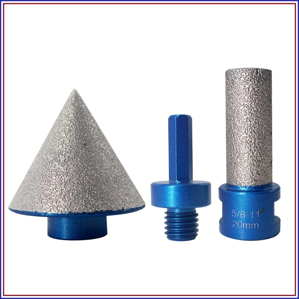 

3Pcs 2" Diamond Beveling Chamfer Bits with 5/8-11 Thread Adapter for Tile Marble Glass Granite Ceramic