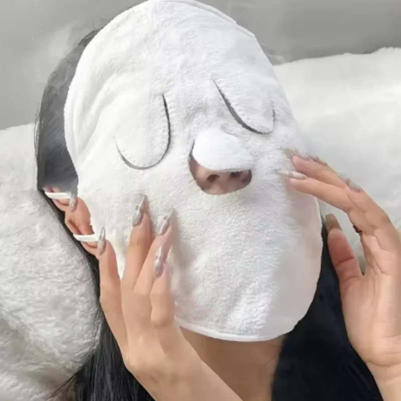 Hot Compress Towel Skin Care Mask Double Thickness Cotton Wet Compress Steamed Face Towel Opens Skin Pore